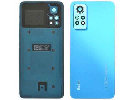 Cover Batteria + Vetrino Camera + Adesivi Glacier Blu per Xiaomi Redmi Note 12 Pro 4G