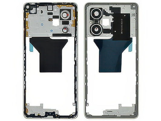 Cover Posteriore + Antenna NFC + Vetrino Camera + Tasti Volume Polar Bianco per Xiaomi Redmi Note 12 Pro 5G