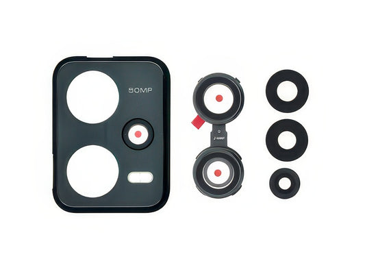 Cover Camera + Vetrino + Adesivi Nero per Xiaomi Redmi Note 12 Pro 5G
