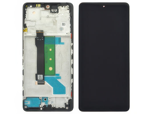 Lcd + Touch Screen + Frame + Switch Tasti Laterali Nero per Xiaomi Redmi Note 12 Pro+ 5G - Originale Service Pack