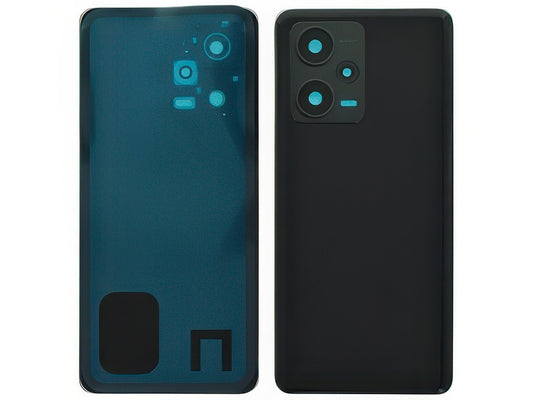 Cover Batteria + Vetrino Camera + Adesivi Midnight Nero per Xiaomi Redmi Note 12 Pro+ 5G