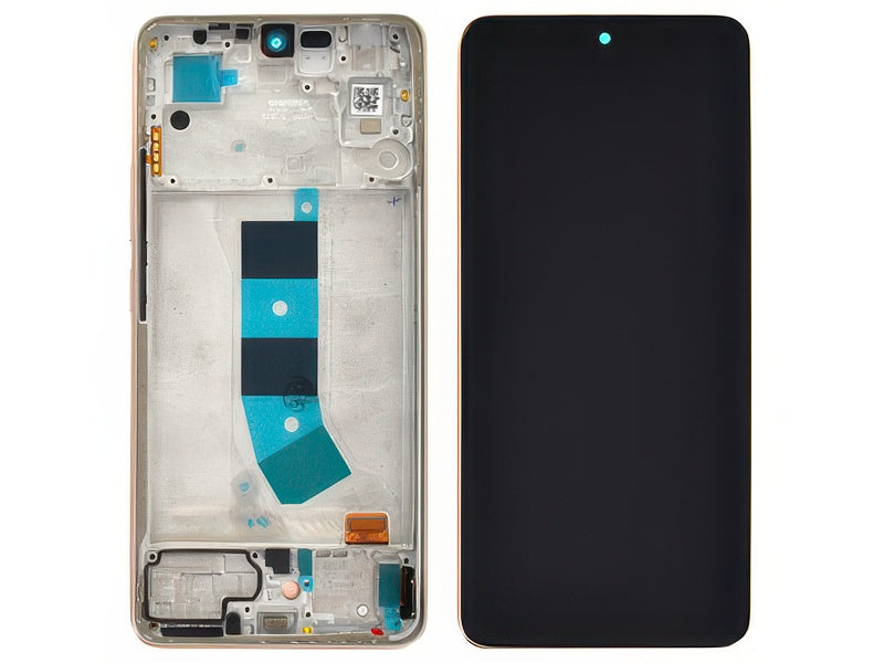 Lcd + Touch Screen + Frame + Tasti Laterali Oro per Xiaomi Redmi Note 13 4G