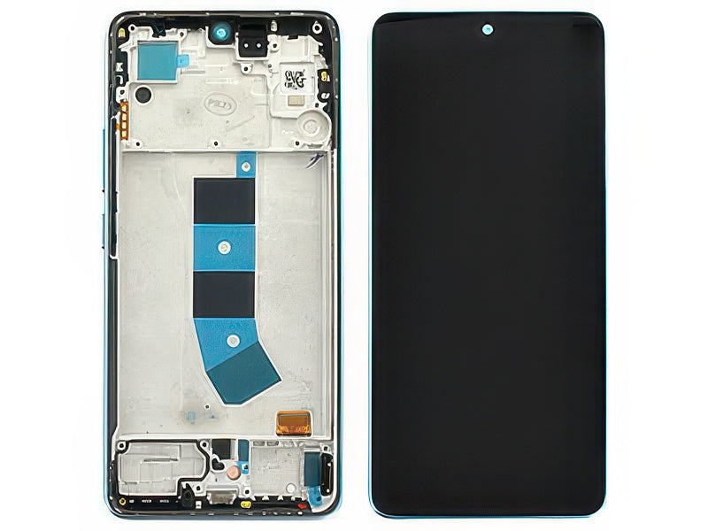 Lcd + Touch Screen + Frame + Tasti Laterali Ice Blue per Xiaomi Redmi Note 13 4G - Originale Service Pack