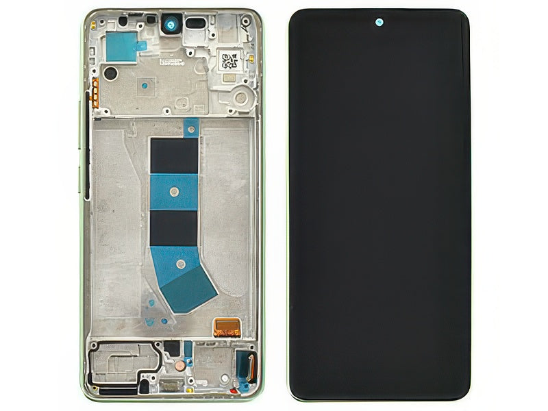 Lcd + Touch Screen + Frame + Tasti Laterali Mint Green per Xiaomi Redmi Note 13 4G - Originale Service Pack
