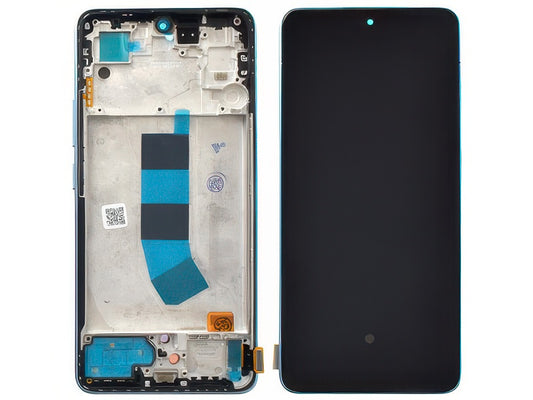 Lcd + Touch Screen + Frame + Tasti Laterali Ice Blue per Xiaomi Redmi Note 13 4G - Compatibile