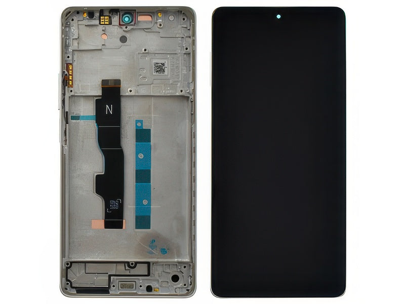 Lcd + Touch Screen + Frame + Tasti Volume Arctic Bianco per Xiaomi Redmi Note 13 5G