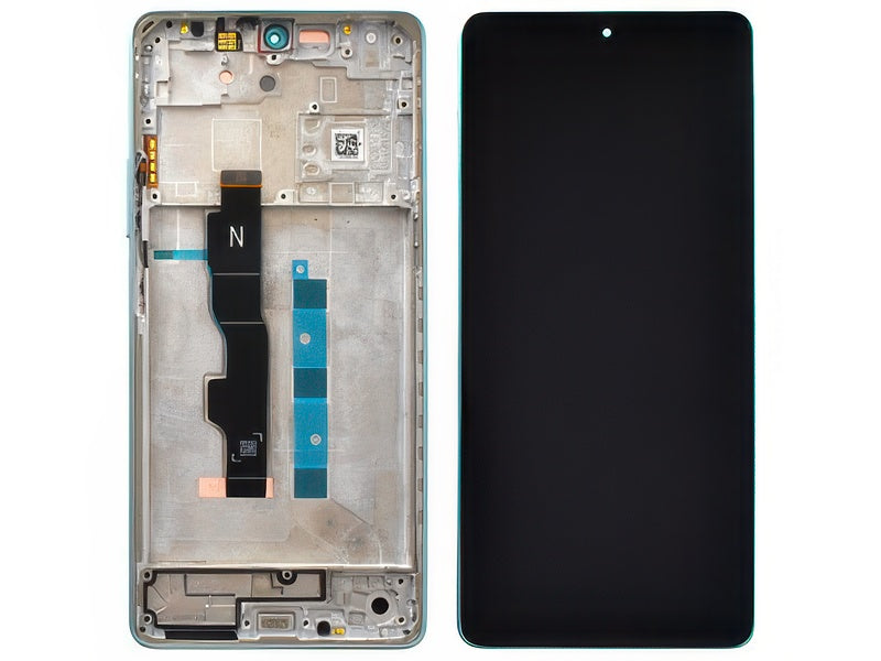 Lcd + Touch Screen + Frame + Tasti Volume Ocean Teal per Xiaomi Redmi Note 13 5G