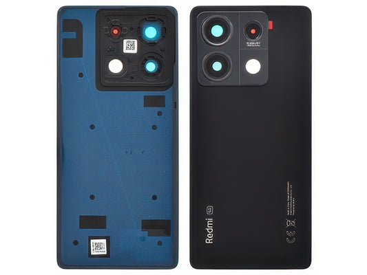 Cover Batteria + Vetrino Camera + Adesivi Graphite Nero per Xiaomi Redmi Note 13 5G