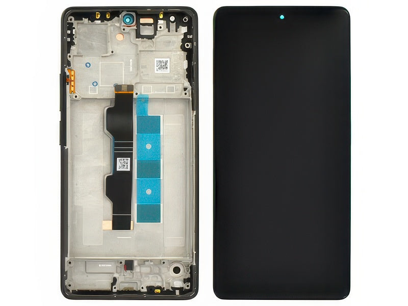 Lcd + Touch Screen + Frame + Tasti Laterali Midnight Nero per Xiaomi Redmi Note 13 Pro 4G