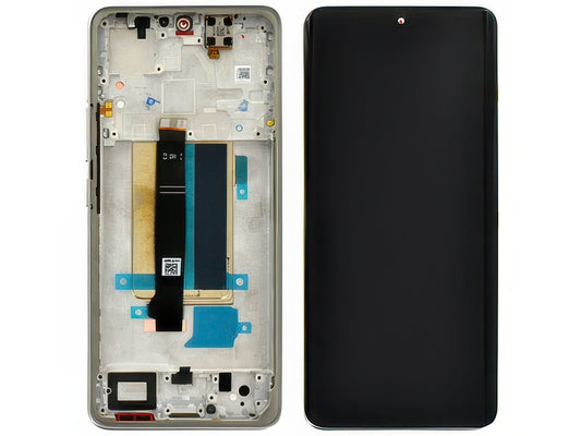 Lcd + Touch Screen + Frame + Tasti Laterali + Altoparlante Moonlight Bianco per Xiaomi Redmi Note 13 Pro+ 5G