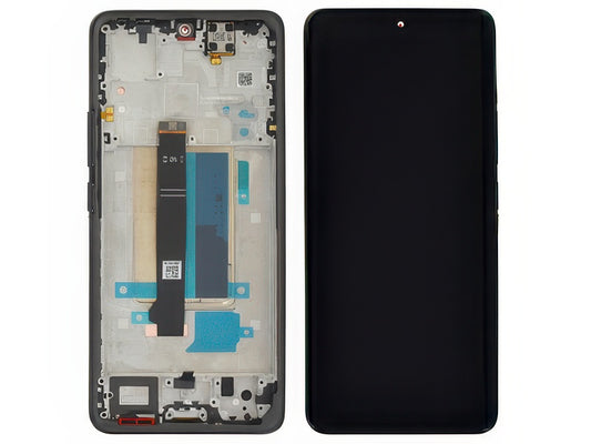 Lcd + Touch Screen + Frame + Tasti Laterali Midnight Nero per Xiaomi Redmi Note 13 Pro+ 5G - Originale Service Pack