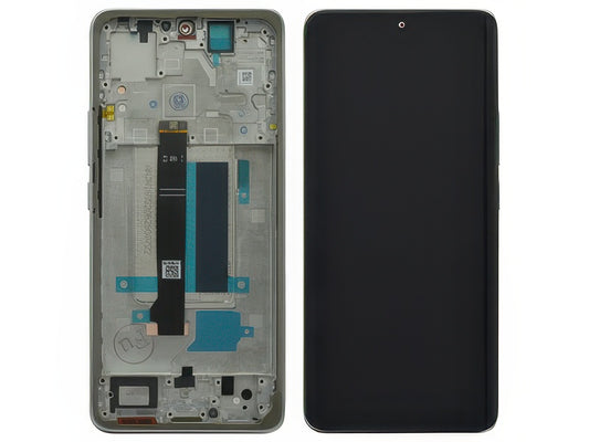 Lcd + Touch Screen + Frame + Tasti Laterali Moonlight Bianco per Xiaomi Redmi Note 13 Pro+ 5G