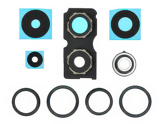 Cover Camera + Vetrino + Adesivi Midnight Nero per Xiaomi Redmi Note 13 Pro+ 5G