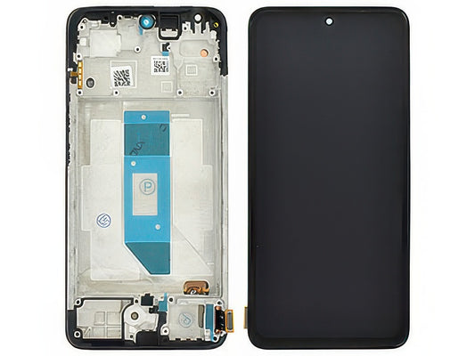 Lcd + Touch Screen + Frame + Switch Tasti Laterali Nero per Xiaomi Redmi Note 14 4G - Compatibile