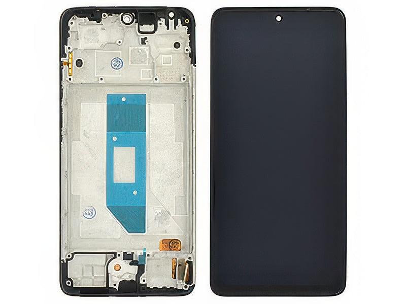 Lcd + Touch Screen + Frame + Switch Tasti Laterali Nero - Global Vers. per Xiaomi Redmi Note 14 4G - Compatibile