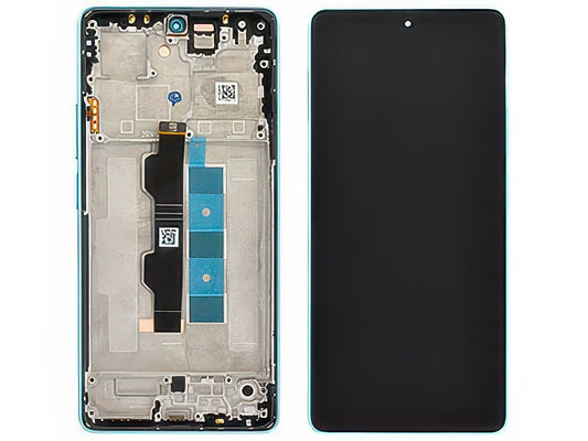 Lcd + Touch Screen + Frame + Tasti Laterali Ocean Blu per Xiaomi Redmi Note 14S 4G