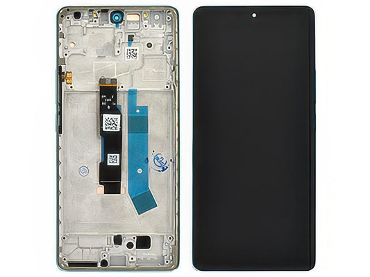 Lcd + Touch Screen + Frame + Tasti Laterali Ocean Blu per Xiaomi Redmi Note 14 Pro 4G