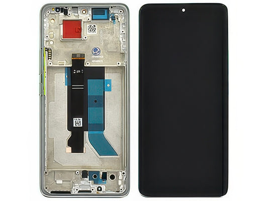 Lcd + Touch Screen + Frame + Tasti Laterali Coral Green per Xiaomi Redmi Note 14 Pro 5G