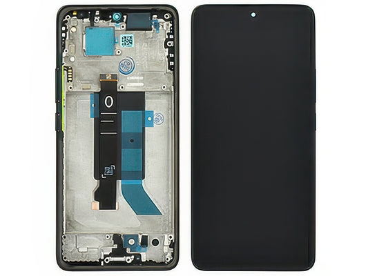 Lcd + Touch Screen + Frame + Tasti Laterali Midnight Nero per Xiaomi Redmi Note 14 Pro 5G