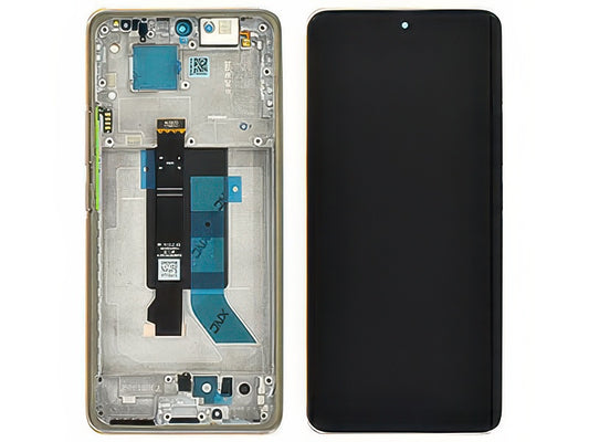 Lcd + Touch Screen + Frame + Tasti Laterali Oro per Xiaomi Redmi Note 14 5G