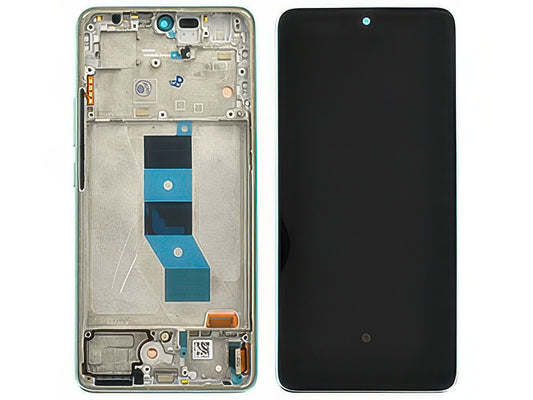 Lcd + Touch Screen + Frame + Tasti Laterali Coral Green per Xiaomi Redmi Note 14 5G