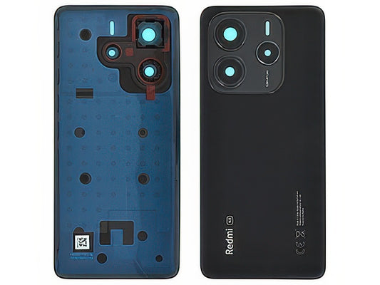Cover Batteria + Vetrino Camera + Adesivi Midnight Nero per Xiaomi Redmi Note 14 5G