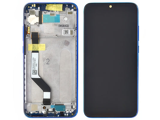 Lcd + Touchscreen + Frame + Tasti Laterali Blu per Xiaomi Redmi Note 7