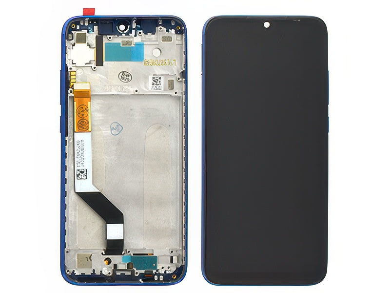Lcd + Touch Screen + Frame + Tasti Laterali Blu per Xiaomi Redmi Note 7
