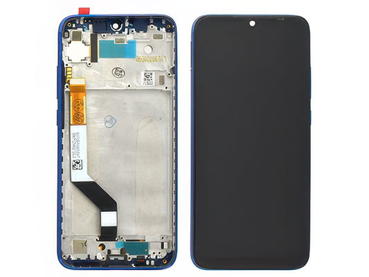 Lcd + Touch Screen + Frame + Tasti Laterali Blu per Xiaomi Redmi Note 7