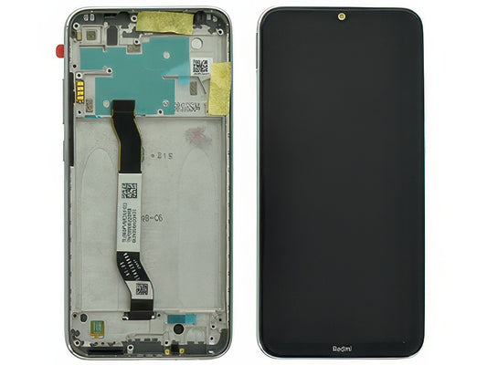 Lcd + Touchscreen + Frame + Tasti Laterali Moonlight Bianco per Xiaomi Redmi Note 8 2021