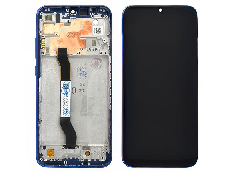 Lcd + Touch Screen + Frame + Tasti Laterali Blu per Xiaomi Redmi Note 8 2021