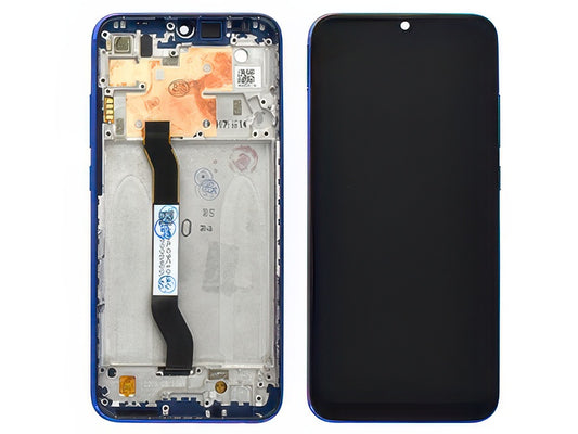Lcd + Touch Screen + Frame + Tasti Laterali Blu per Xiaomi Redmi Note 8 2021