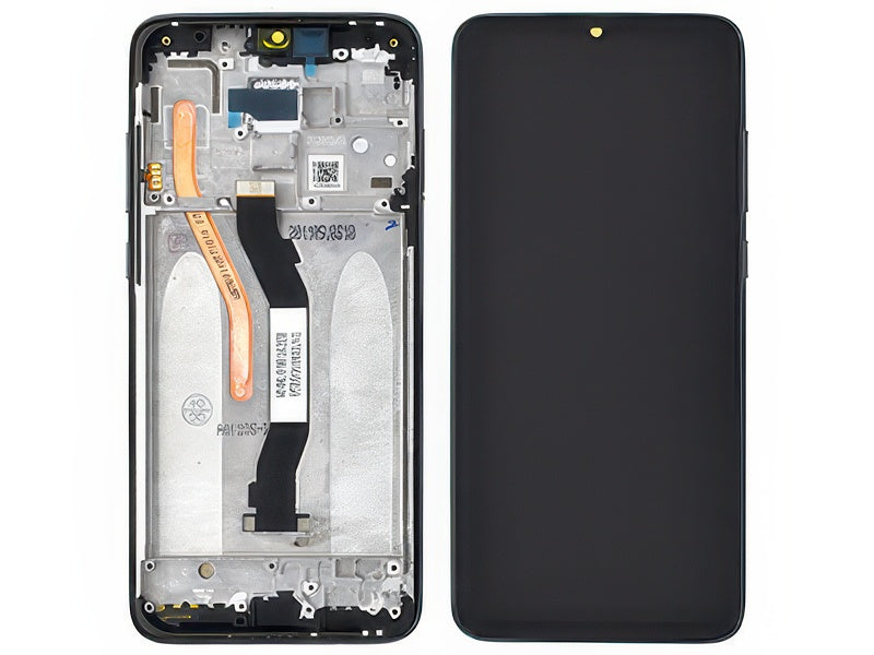 Lcd + Touchscreen + Frame + Tasti Laterali Mineral Grigio per Xiaomi Redmi Note 8 Pro