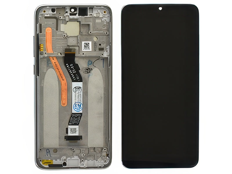Lcd + Touch Screen + Frame + Tasti Laterali Bianco per Xiaomi Redmi Note 8 Pro