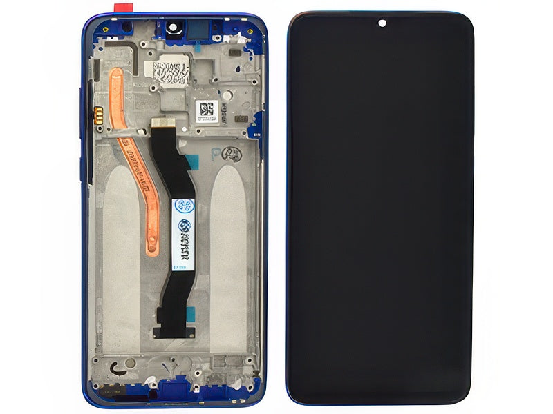Lcd + Touch Screen + Frame + Tasti Laterali Blu per Xiaomi Redmi Note 8 Pro