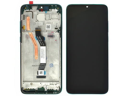 Lcd + Touch Screen + Frame + Tasti Laterali Verde per Xiaomi Redmi Note 8 Pro