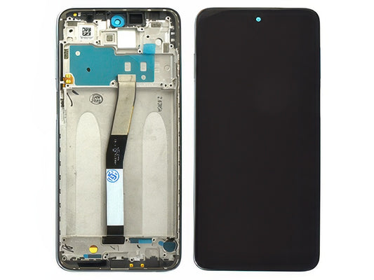 Lcd + Touch Screen + Frame Glacier Bianco per Xiaomi Redmi Note 9 Pro