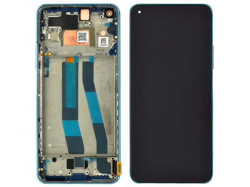 Lcd + Touchscreen + Frame + Tasto Volume Bubblegum Blu per Xiaomi 11 Lite 5G NE - Compatibile