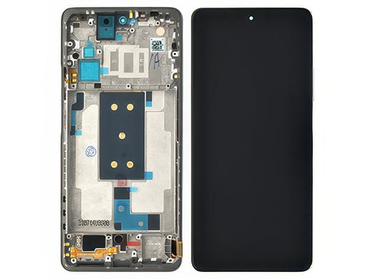 Lcd + Touch Screen + Frame + Tasto Volume Moonlight Bianco per Xiaomi 11T Pro 5G