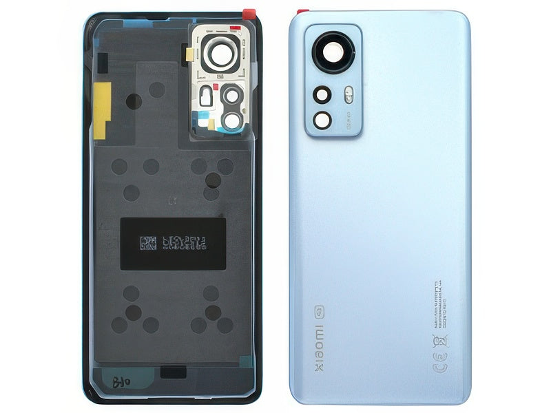 Cover Batteria + Vetrino Camera + Adesivi Blu per Xiaomi 12