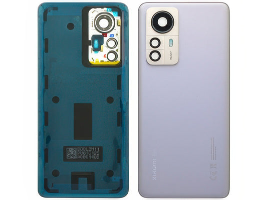Cover Batteria + Vetrino Camera + Adesivi Viola per Xiaomi 12 Pro