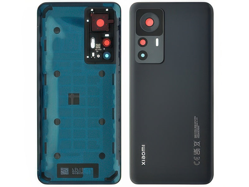 Cover Batteria + Vetrino Camera + Adesivi Nero per Xiaomi 12T