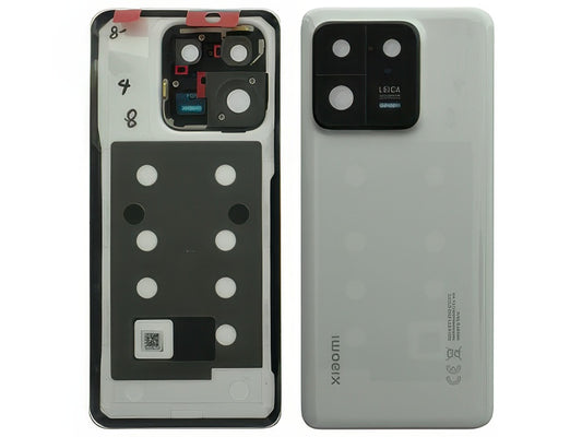 Cover Batteria + Vetrino Camera + Adesivi Ceramic White per Xiaomi 13 Pro
