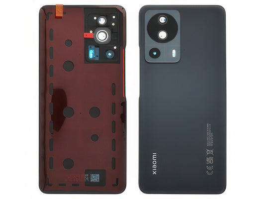 Cover Batteria + Vetrino Camera + Adesivi Nero per Xiaomi 13 Lite