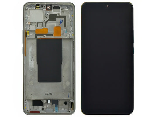 Lcd + Touch Screen + Frame + Tasti Laterali Argento per Xiaomi 12T Pro