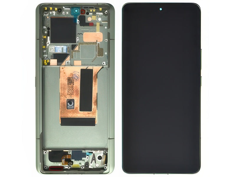 Lcd + Touch Screen + Frame + Tasti Laterali Olive Verde per Xiaomi 13 Ultra - Compatibile