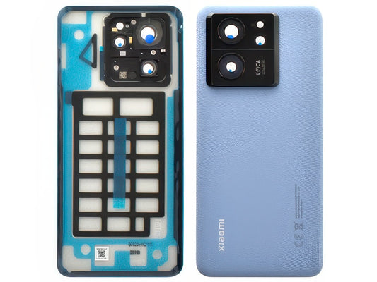 Cover Batteria + Vetrino Camera + Adesivi Alpine Blu per Xiaomi 13T Pro