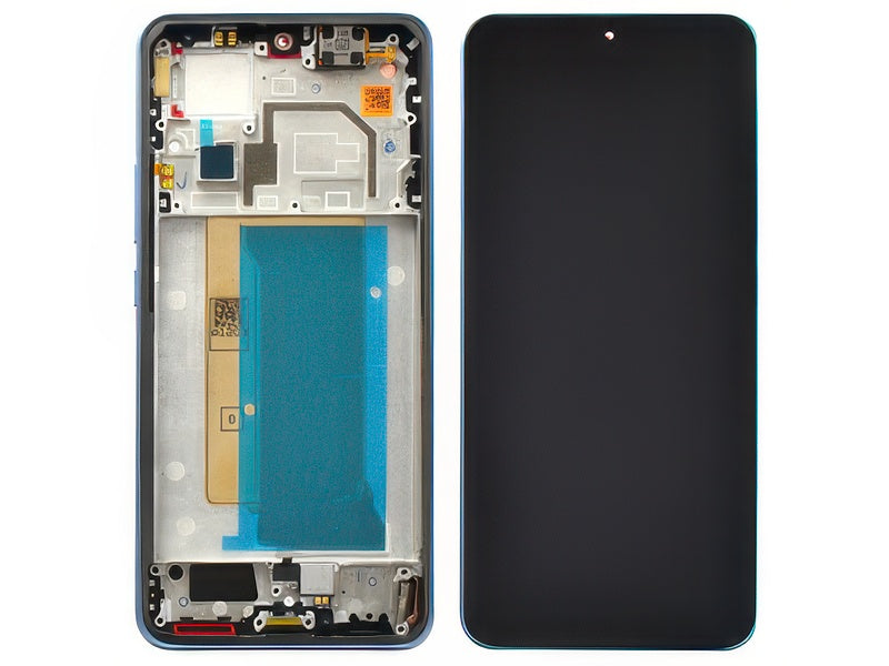 Lcd + Touch Screen + Frame + Tasti Laterali Alpine Blu per Xiaomi 13T - Originale Service Pack