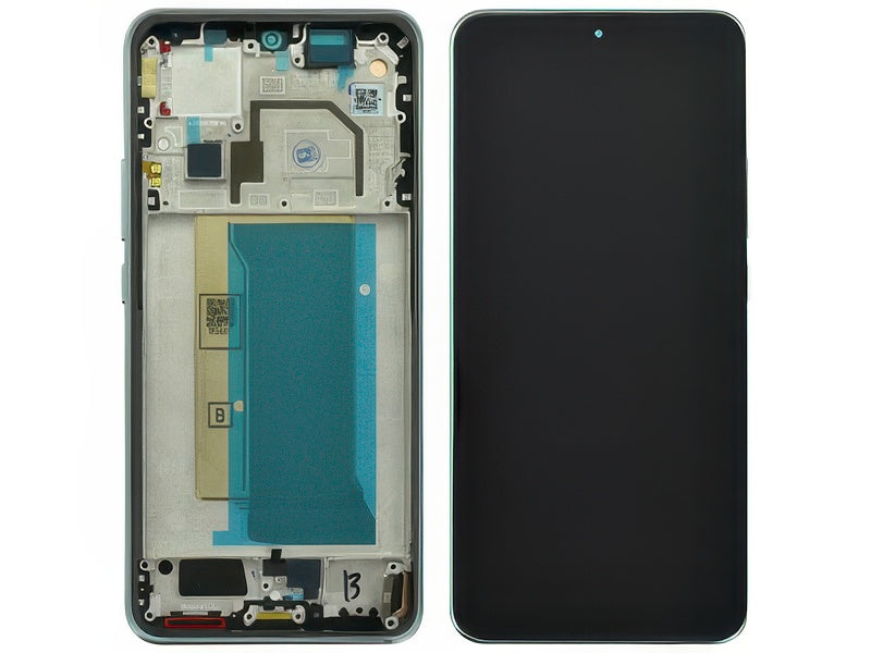 Lcd + Touch Screen + Frame + Tasti Laterali Meadow Verde per Xiaomi 13T - Compatibile