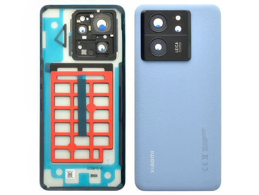 Cover Batteria + Vetrino Camera + Adesivi Alpine Blu per Xiaomi 13T